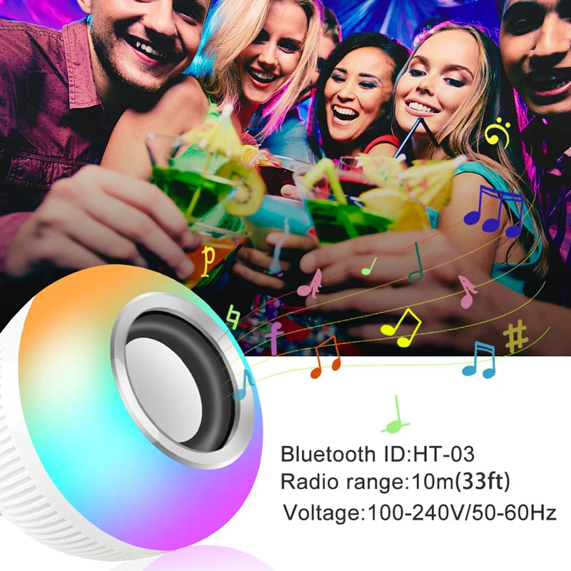 Lâmpada Led e Caixa de Som Bluetooth com Controle