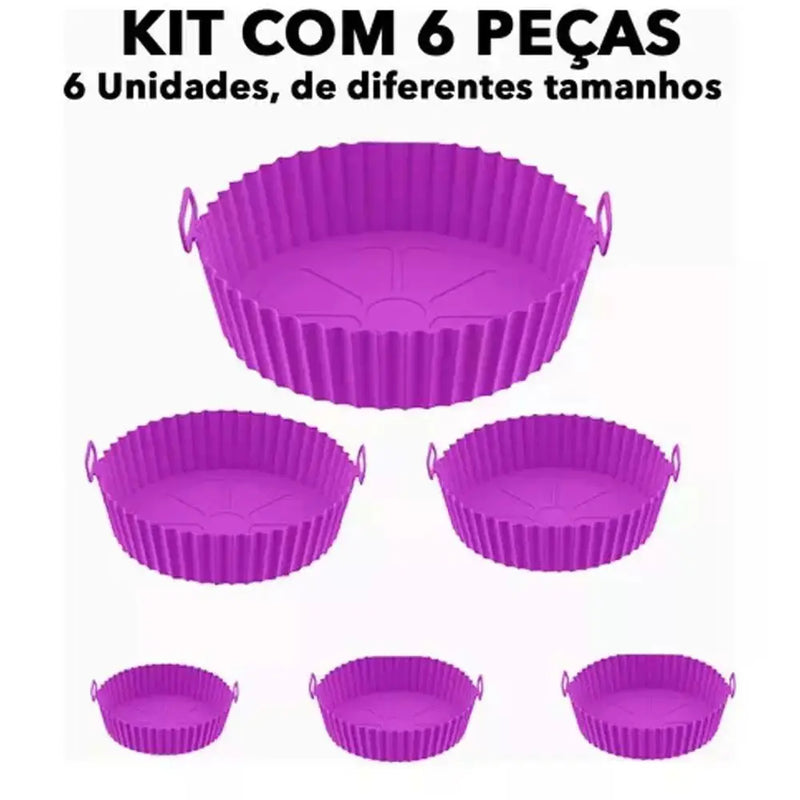 Kit 6 Capas Protetoras de Silicone para AirFryer de Medidas Diferentes