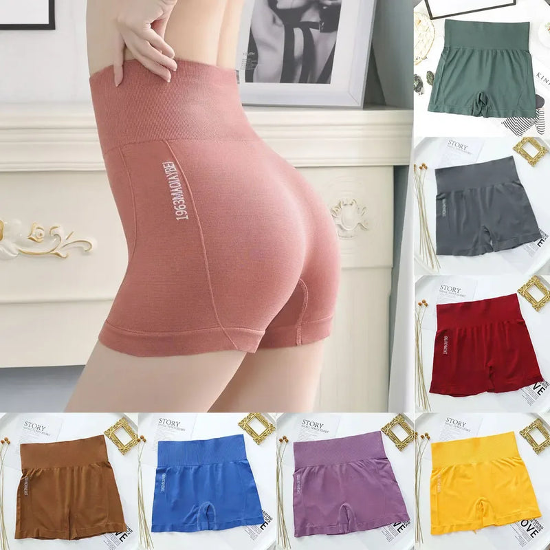 Shorts esportivos femininos sem costura.