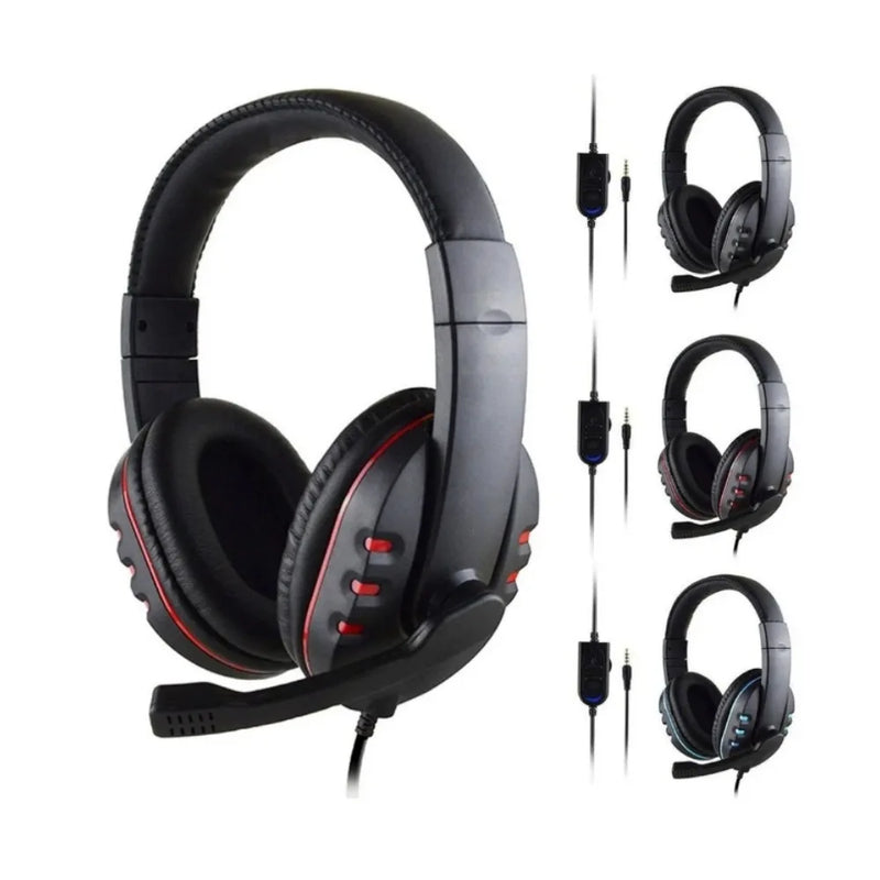 Fone de ouvido para jogos 3.5mm, com fio, headset gamer com microfone, controle de volume, fone de ouvido para xbox, ps4, pc.